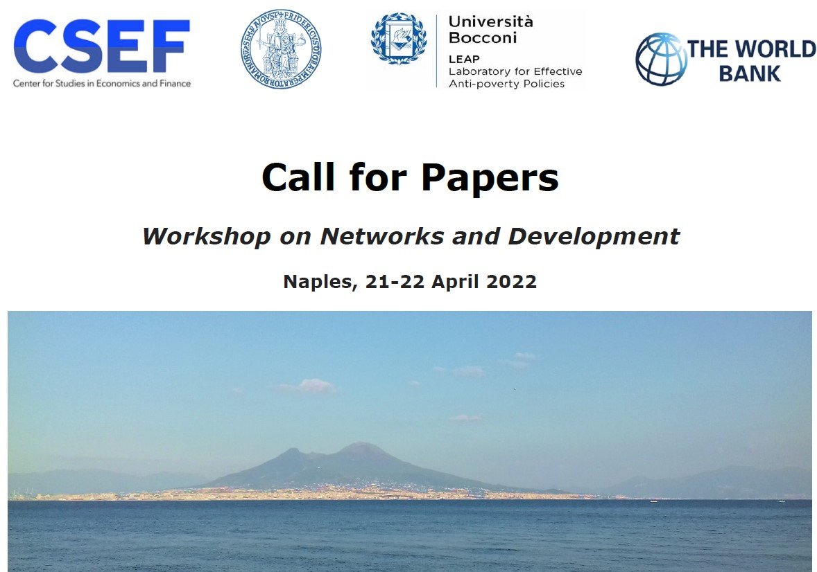 Call for Papers - Workshop on Networks and Development - Naples, 21-22 April 2022