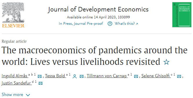 The macroeconomics of pandemics around the world: Lives versus livelihoods revisited